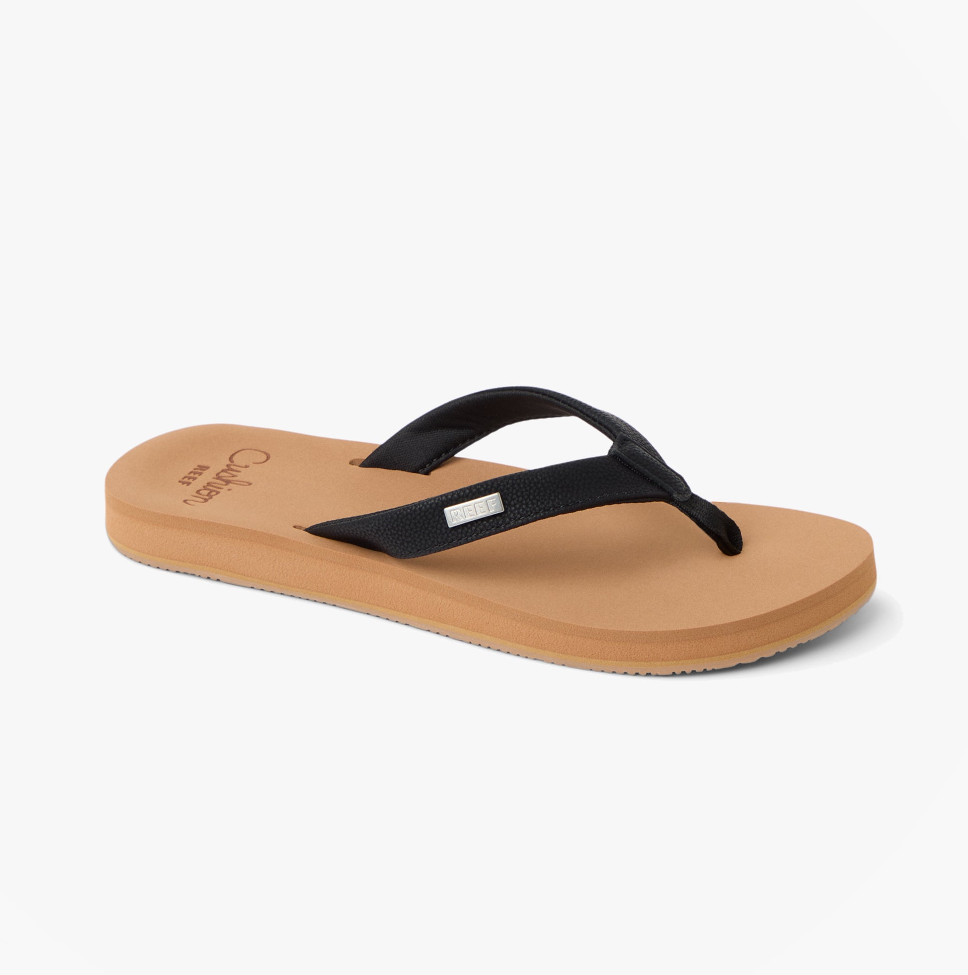 Reef BAJA SANDS Womens Toe-Post Sandals Black/Tan