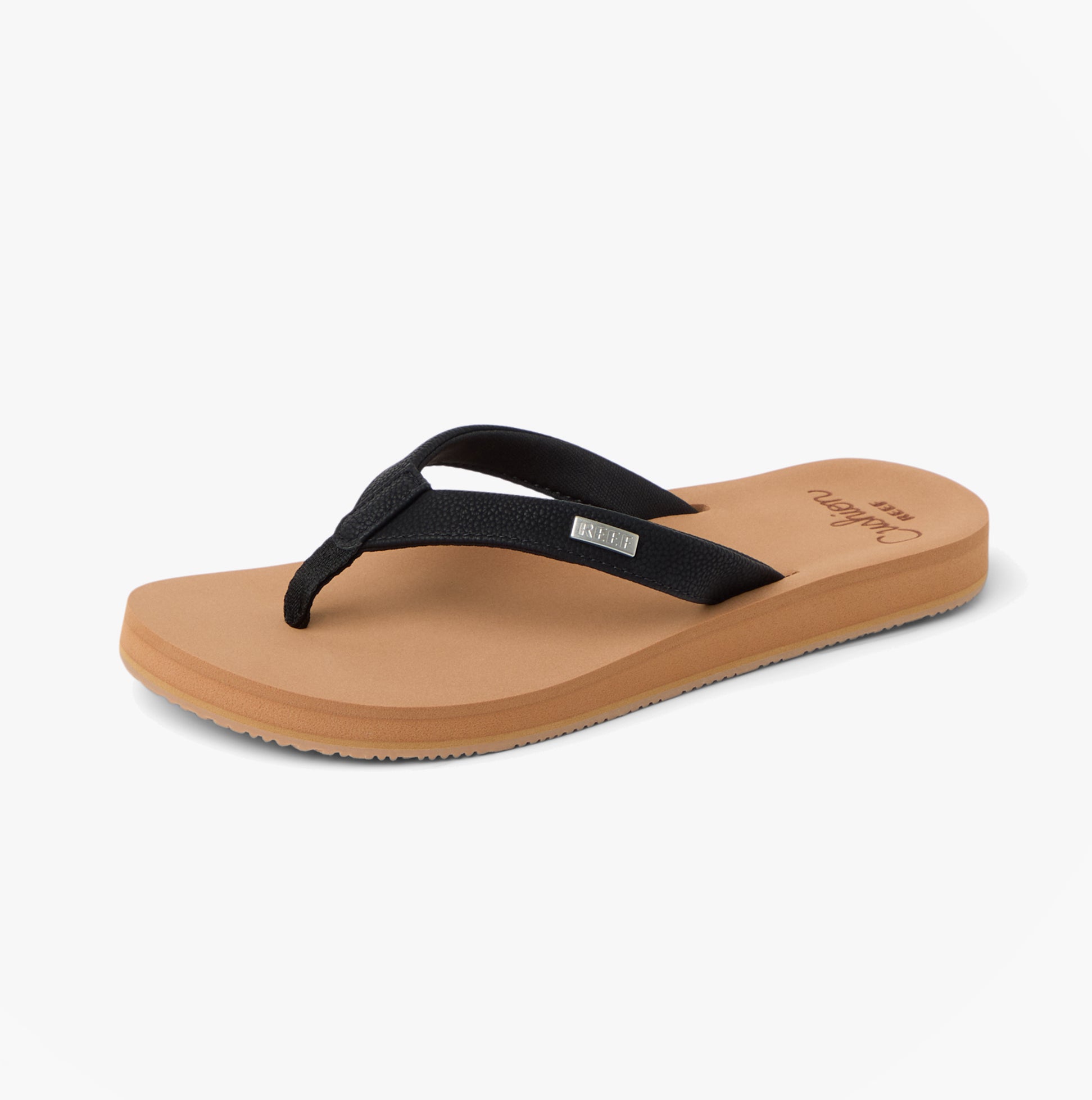 Reef BAJA SANDS Womens Toe-Post Sandals Black/Tan