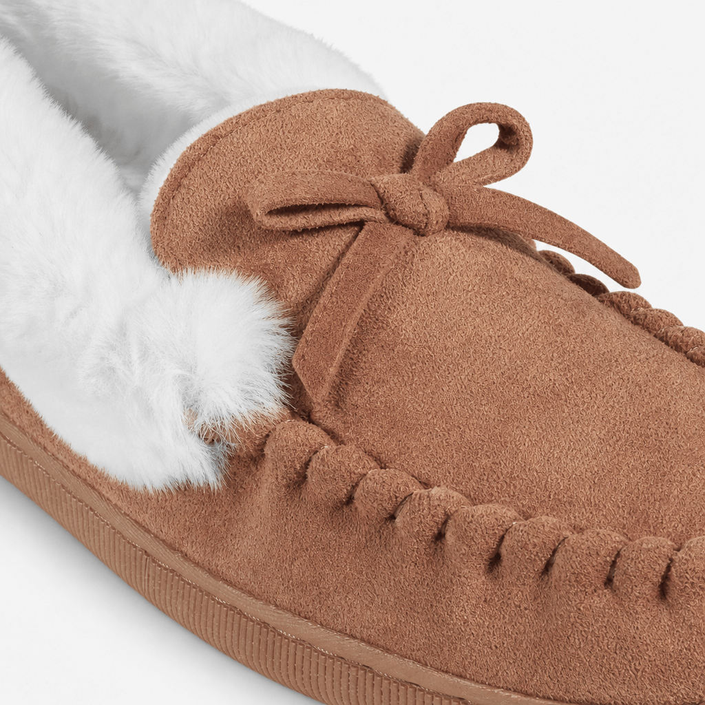 Jo & Joe KINLOCH Womens Moccasin Slippers Cognac