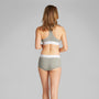 Calvin Klein COTTON MODAL RIB Womens Bralette Grey Heather back view showing racerback design and elastic underband.