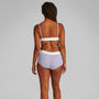 Calvin Klein COTTON MODAL RIB Hipster Panty Womens Shorts Lilac Quartz back view showing ribbed texture and CK elastic waistband.