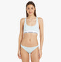 Calvin Klein MODERN COTTON Unlined Bralette Womens Island Reef front view on model wearing matching underwear.