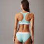Calvin Klein ICON COTTON MODAL Womens Bralette Beau Blue back view showing racerback design and signature elastic underband.