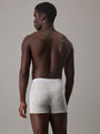Calvin Klein COTTON STRETCH 3 Pack Mens Trunks Black Multi, back view on model highlighting fit and waistband.