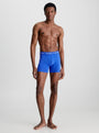Calvin Klein #N/A boxer briefs in blue color shown on model from the front, featuring signature elastic waistband.