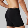 Calvin Klein COTTON STRETCH Mens 3 Pack Boxer Briefs Multicoloured, back view of black boxer briefs on model.