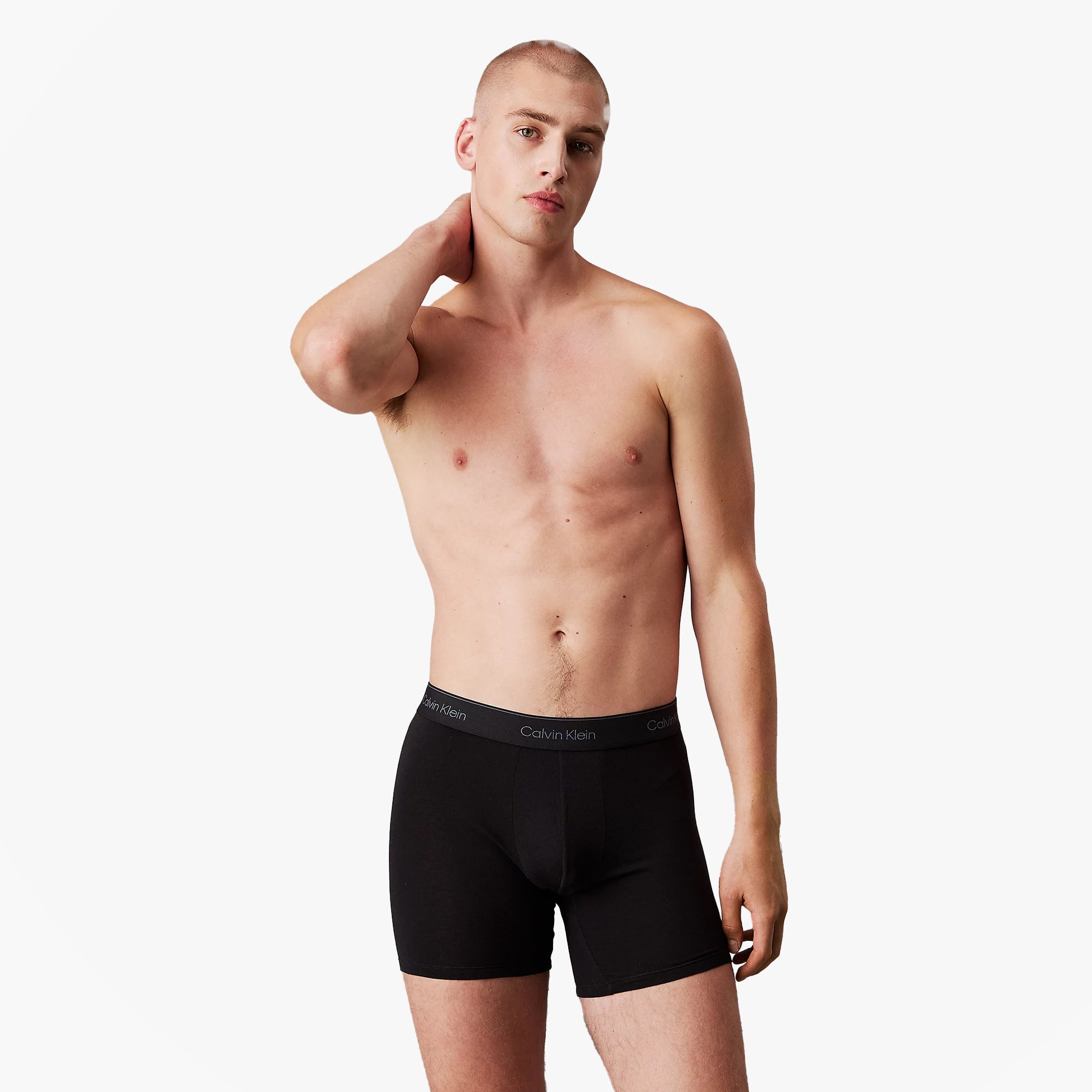 Calvin Klein ICON MODAL MESH 3 Pack Mens Boxer Briefs Multicoloured side view on model