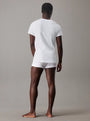 Calvin Klein CREW NECK 3 Pack Mens Cotton T-Shirts White back view of a man wearing a white t-shirt and white shorts.