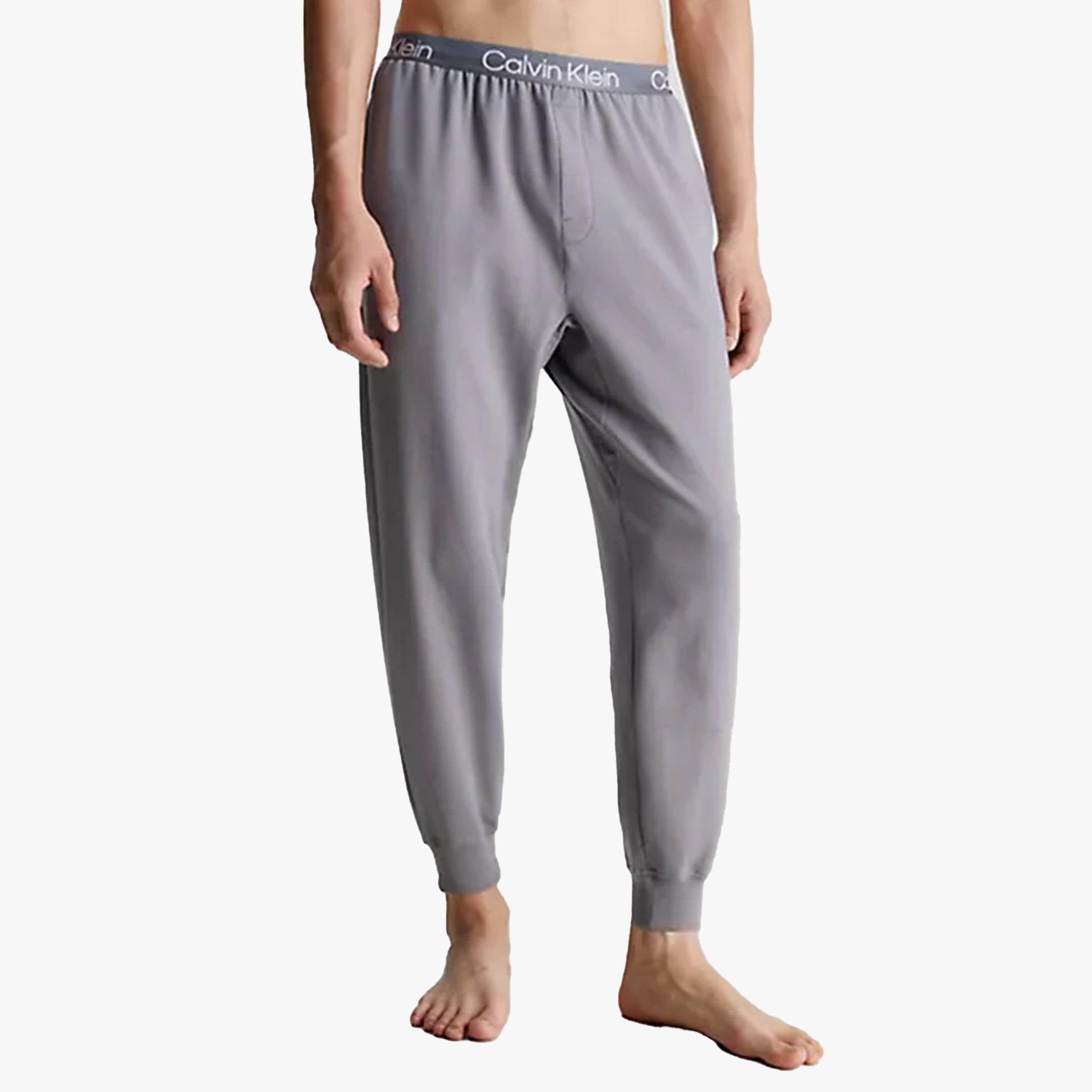 Calvin Klein MODERN STRUCTURE Mens Lounge Joggers December Sky side view model wearing joggers with elastic waistband