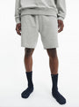 Calvin Klein MODERN COTTON TERRY LOUNGE Shorts Mens Grey Heather front view, showing comfort and regular fit.