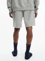 Calvin Klein MODERN COTTON TERRY LOUNGE Shorts Mens Grey Heather back view showcasing shorts and socks.