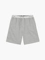 Calvin Klein MODERN COTTON TERRY LOUNGE Shorts Mens Grey Heather top view featuring elastic waistband.