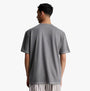 Calvin Klein FUTURE SHIFT Mens Lounge Crew Neck T-Shirt Grey back view showing short sleeves and accent topstitch detail.