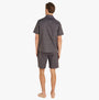Calvin Klein Shorts Pyjama Set Mens Pure Grey back view on model, showcasing relaxed fit and short sleeves.
