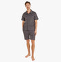 Calvin Klein Shorts Pyjama Set Mens Pure Grey front view on model, relaxed fit, short sleeves, machine washable.