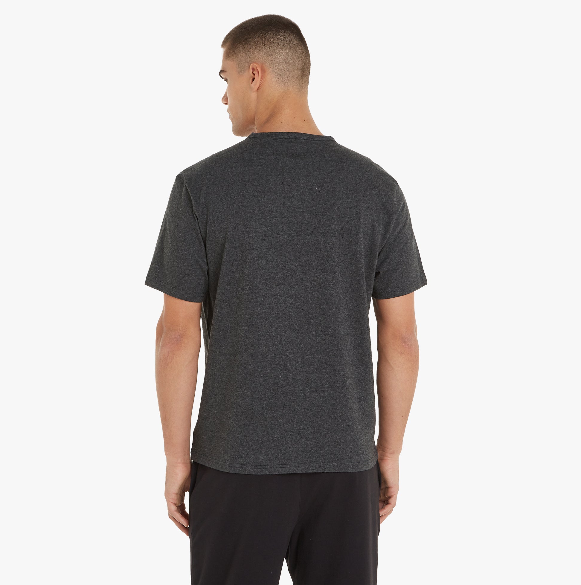 Calvin Klein INTENSE POWER Mens Crew Neck Grey back view showing short sleeves and regular fit.