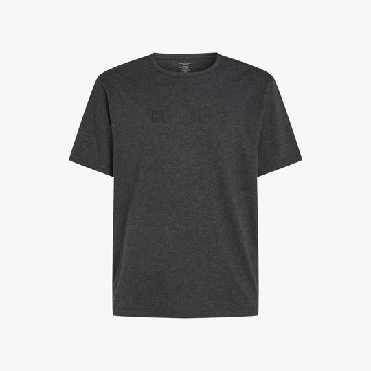 Calvin Klein INTENSE POWER Mens Crew Neck Grey front view showing short sleeves and logo on chest.