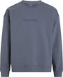 Calvin Klein COTTON FLEECE Mens Sweatshirt Turbulence / Ink front view showing soft cotton fleece material and embossed logo.
