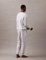 Calvin Klein MODERN TERRY Mens Sweatshirt Grey Heather back view showcasing the comfortable fit and design.