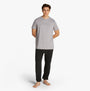 Calvin Klein 100% COTTON Mens Lounge T-Shirt Ash front view on model, featuring crew neckline and CK embroidery.