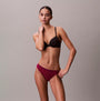 Calvin Klein BIKINI 3 PACK Womens Bikini Multicoloured side view of model wearing bikini and bra in black and maroon.