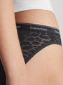 Calvin Klein LACE 3 Pack Bikini Womens Multicoloured side view showing lace detail and elastic waistband