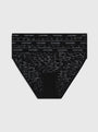 Calvin Klein LACE 3 Pack Bikini Womens Multicoloured front view showcasing black lace detail and elastic waistband.