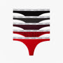 Calvin Klein THONG 5 PACK Womens Thong Multicoloured, front view displaying various colors in a neat arrangement.
