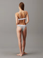 Calvin Klein MODERN COTTON Unlined Womens Triangle Bra Grey Heather back view displaying the supportive elastic underband.