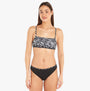 Calvin Klein 1996 COTTON 2 Pack Unlined Bralette Womens Black/Tiger Print front view on model