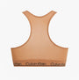 Calvin Klein Womens Bralette Sandalwood back view showcasing the soft texture and signature logo detailing.