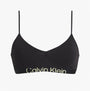 Calvin Klein UNLINED BRALETTE Womens Black Sunny Lime front view featuring comfortable cotton and elastane blend.