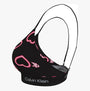 Calvin Klein UNLINED BRALETTE H1R Womens Bra Black side view with pink heart design and signature underband.