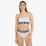 Calvin Klein INTENSE POWER Unlined Bralette Womens White front view showcasing adjustable straps and classic elastic underband.