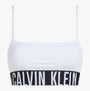 Calvin Klein INTENSE POWER Unlined Bralette Womens White front view featuring a sleek design and classic logo underband.