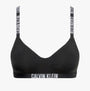 Calvin Klein INTENSE POWER Lined Bralette Womens Black front view showing soft moulded cups and adjustable straps.