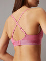 Calvin Klein MODERN COTTON VDAY Womens Triangle Bra Pink back view with crisscross straps