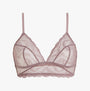 Calvin Klein CK INSTINCT Womens Unlined Triangle Vintage Pink front view with intricate lace design.