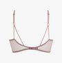Calvin Klein CK INSTINCT Womens Unlined Triangle Vintage Pink bra back view with adjustable straps and soft material.