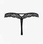 Calvin Klein THONG Womens Speakeasy Navy front view showing lace design and thong style.