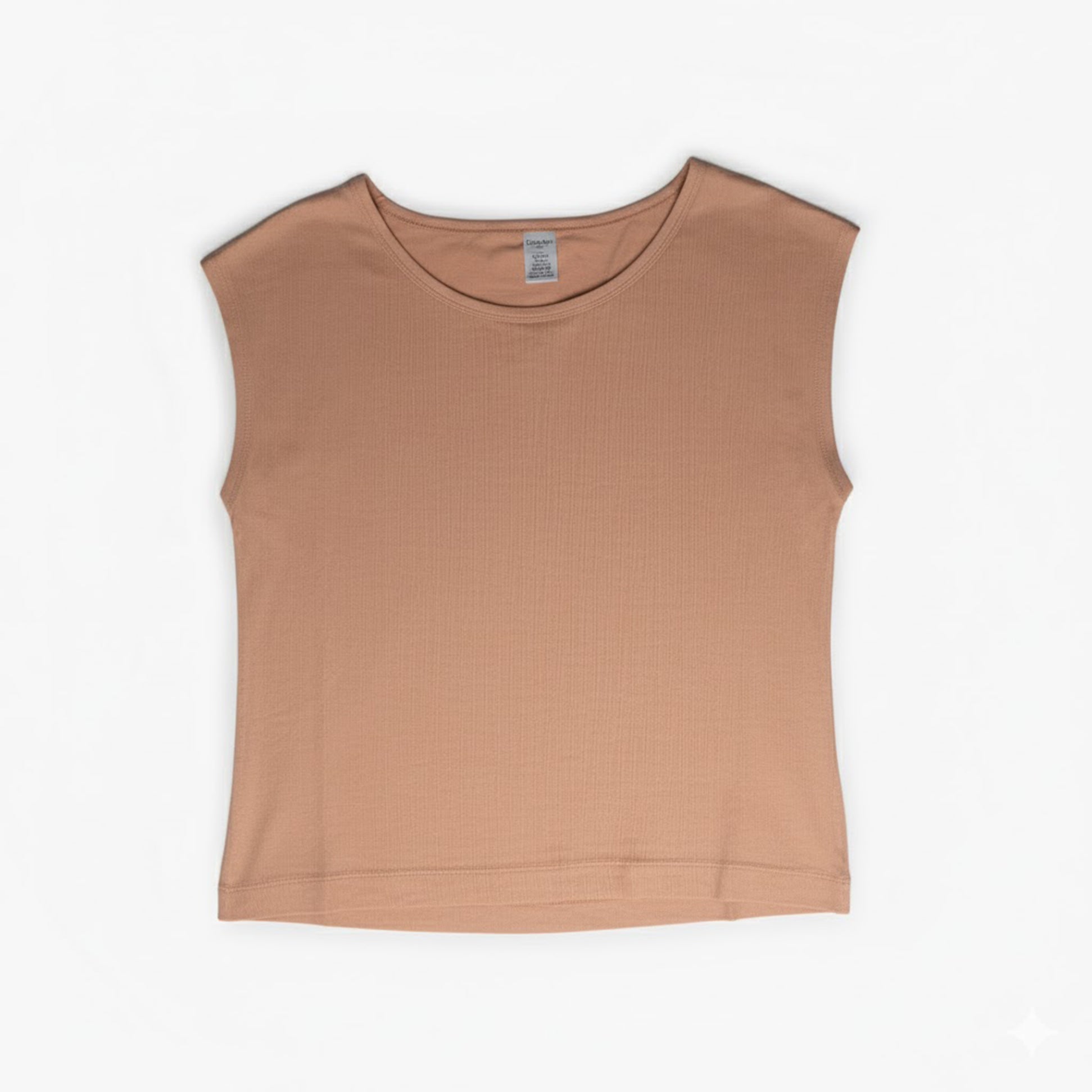 Calvin Klein ULTRA LIGHT Wide Neck Lounge T-Shirt Womens Subtle Bloom, front view, sleeveless, lightweight, minimalist design.