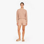 Calvin Klein WOVEN VISCOSE Sleep Shorts Womens Black front view with model showcasing style and fit.