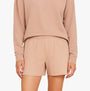 Calvin Klein WOVEN VISCOSE Sleep Shorts Womens Black front view showing elasticated waistband and regular fit.