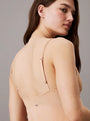 Calvin Klein SCULPT LACE LOUNGE Full Slip Nightdress Womens Subtle Bloom back view showing spaghetti straps and soft fabric.