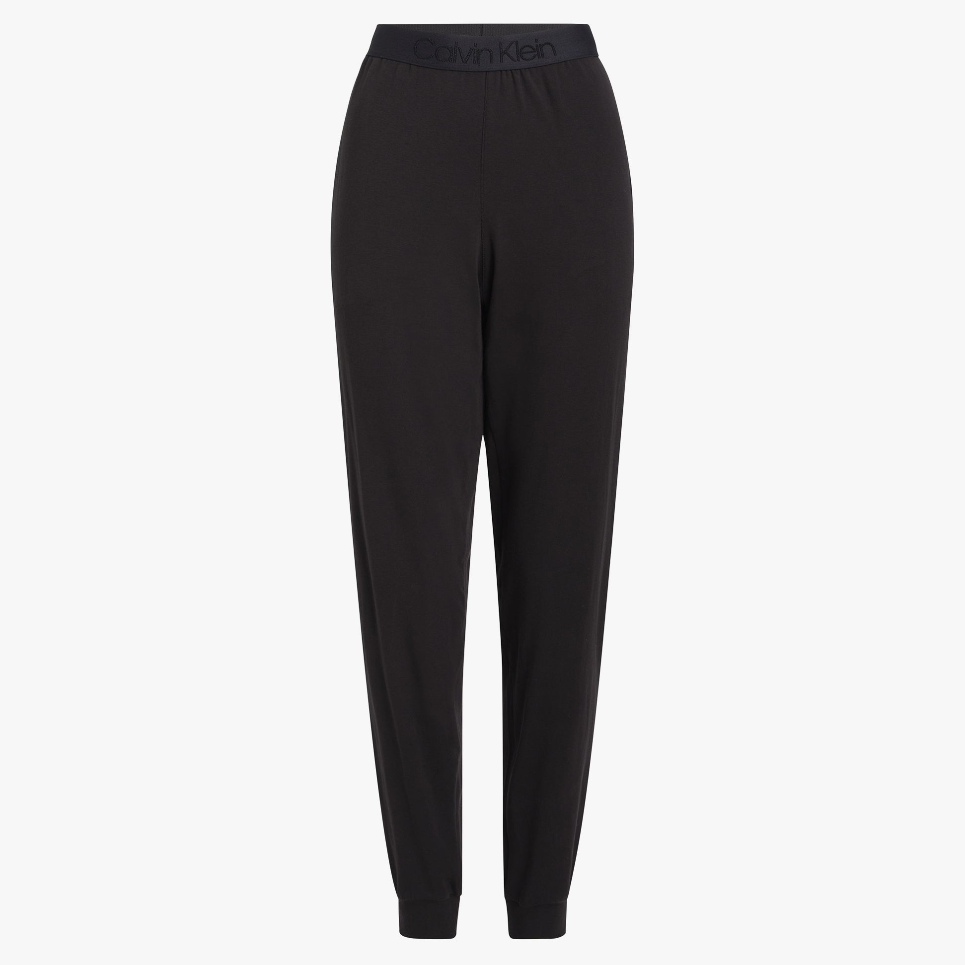 Calvin Klein INTRINSIC Womens Joggers Black front view showcasing comfortable fit and elastic waistband.