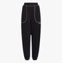 Calvin Klein FUTURE SHIFT Womens Joggers Black front view showcasing comfort material and elastic waistband.