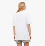 Calvin Klein Womens Loungewear Set T-Shirt and Shorts back view showing white t-shirt and grey shorts with green details.