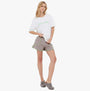 Calvin Klein Womens Loungewear Set T-Shirt and Shorts front view featuring short-sleeve T-shirt and stylish shorts.