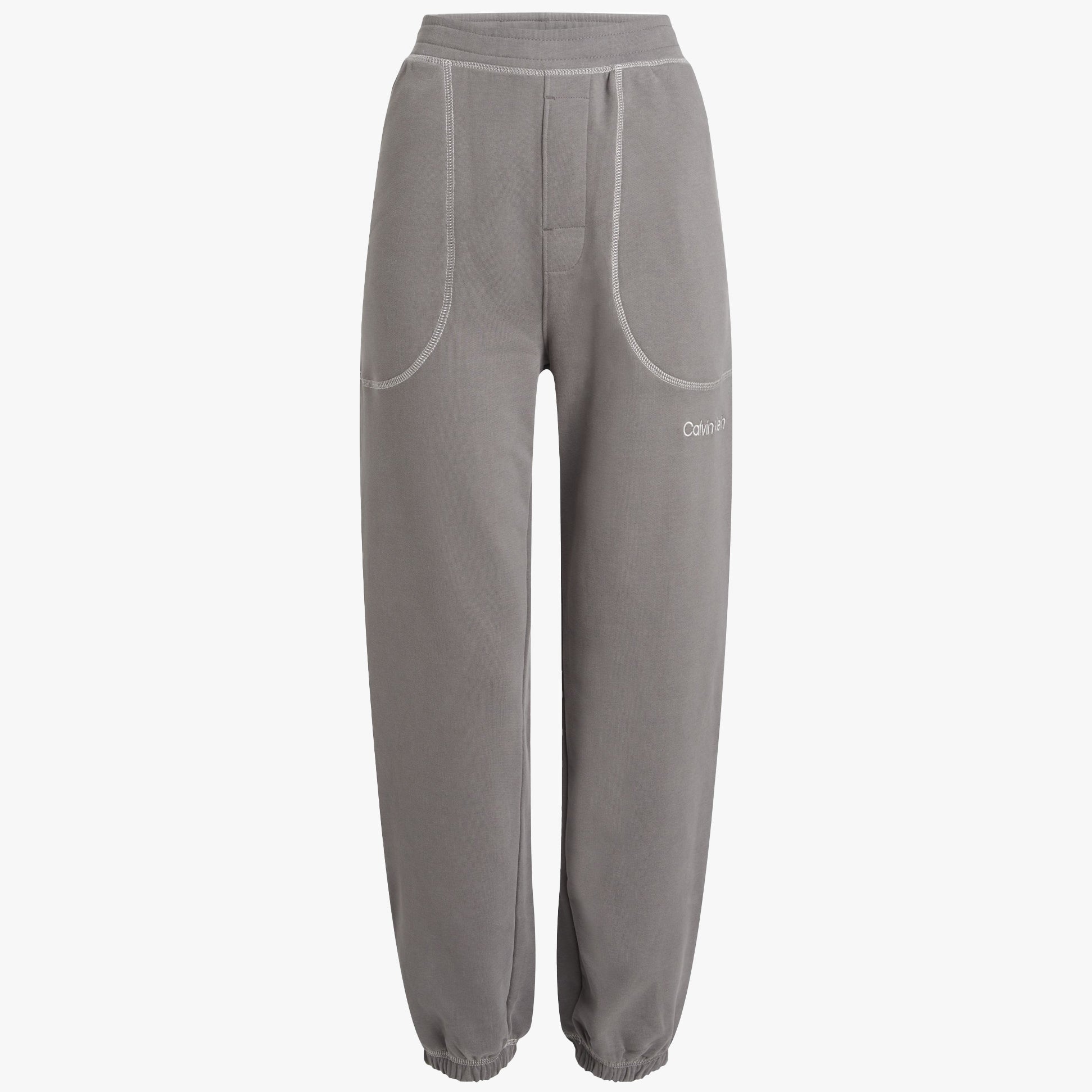 Calvin Klein JOGGER PA7 Womens Joggers Charcoal Gray front view, featuring a comfortable, machine washable design.