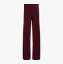 Calvin Klein Womens Pants Tawny Port Red in front view, showcasing the wide-leg design and rich color.